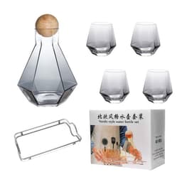 image-Glass Decanter Set - Amber 350ml Modern