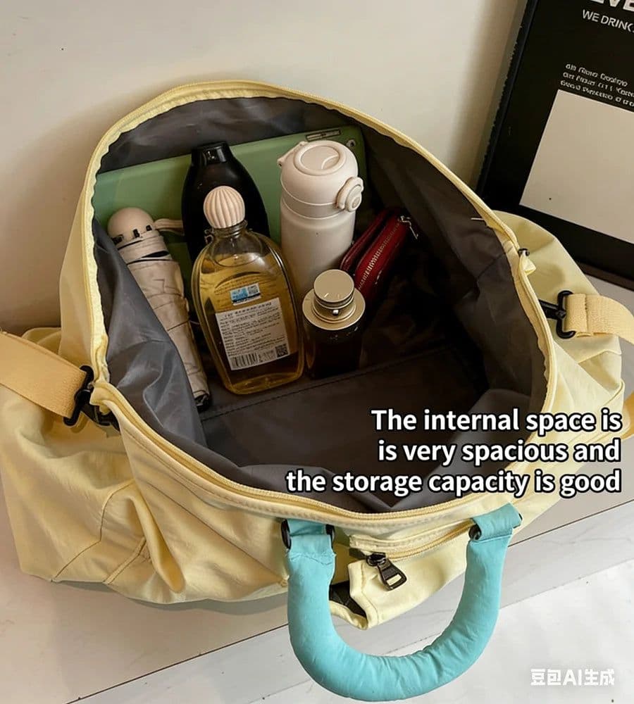 image-36-55L Badminton Tennis Racket Bag Women Fitness Bag Wet and Dry Separation Handheld Crossbody Single-Shoulder Travel Bag