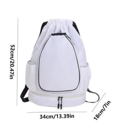 image-2 Rackets Tennis Racket Backpack with Shoes Pocket Waterproof Badminton Sports Bag Drawstring Closure Adjustable Strap Gym Pack