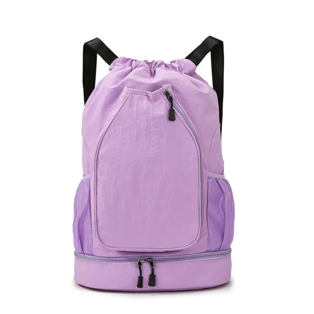 image-2 Rackets Tennis Racket Backpack with Shoes Pocket Waterproof Badminton Sports Bag Large Capacity Drawstring Closure Gym Pack