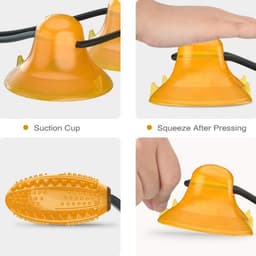 image-Multifunction Double Tug Rope Balls Sucker Toy Dog Molar Bite Toys