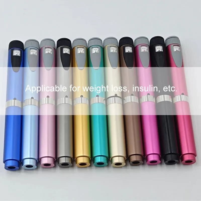 image-Metal Reusable V2 0-60IU Injection Pen with Pen case Adjustable 3ml Cartridge Injector Pen