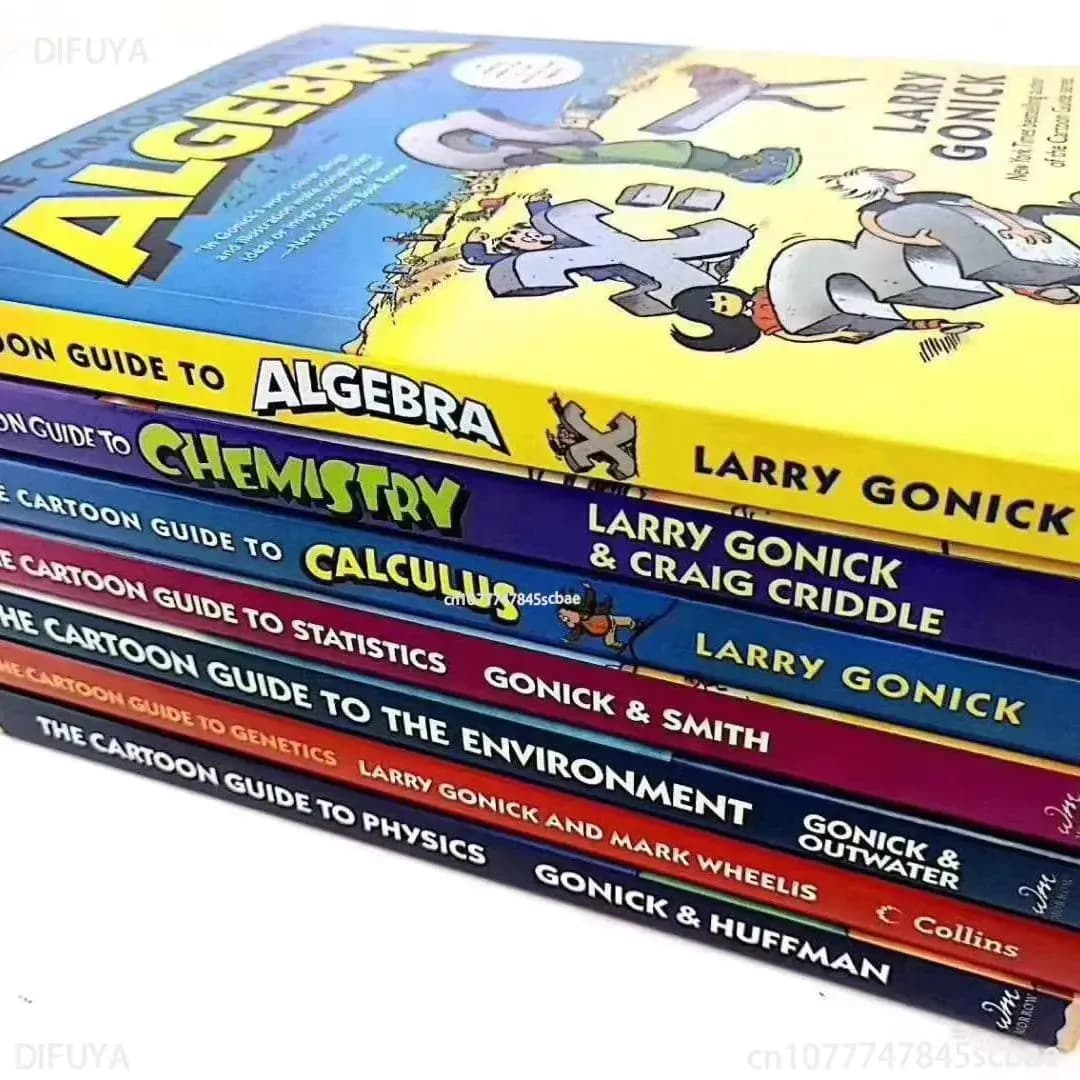 image-8 Books The Cartoon Guide to Statistics/Chemistry Funny Science Comics English Story Book Help Child Be Reader Early Education