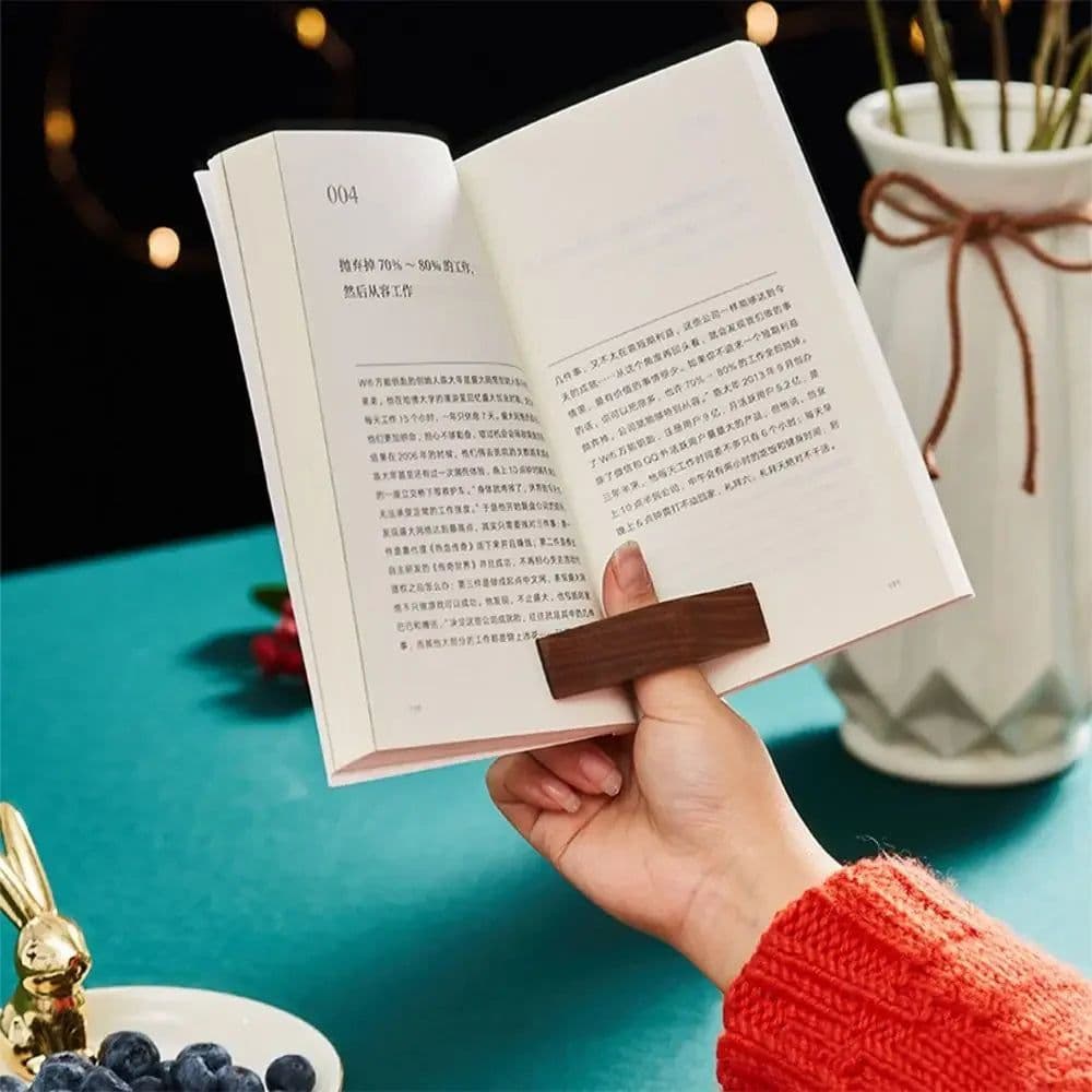 image-Hot Wooden Thumb Bookmark One Hand Reading Thumb Book Support Book Page Holder For Office Book Lovers Fast DIY Reading Aid Tools