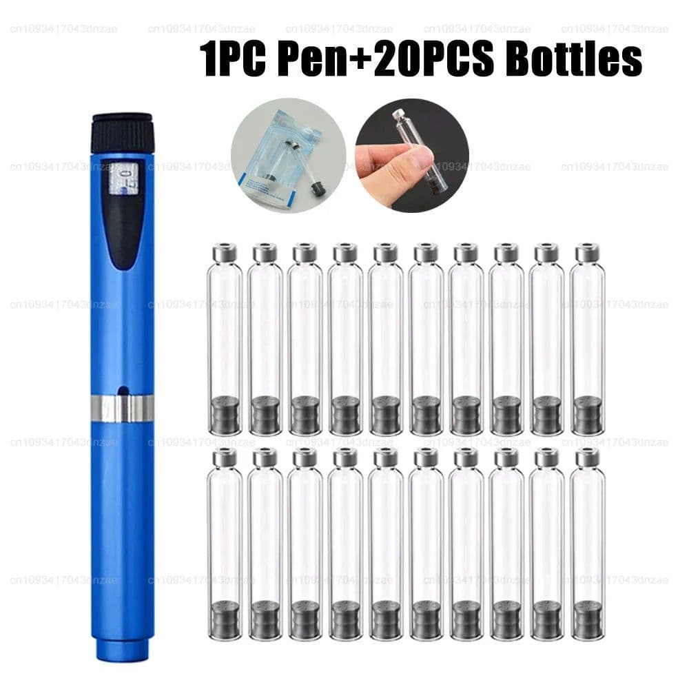 image-Magic Pen Injection Pen Kit 3ml Empty Cartridges Cassette Bottle 4/6/8mm Pen Tip Sterile Individual Packaging for Lilly Insulin