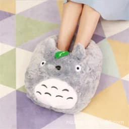 image-Cartoon cat's claw gray cat plush thick-soled computer to keep warm feet cover big slippers indoor Internet access unplugged foot warmer