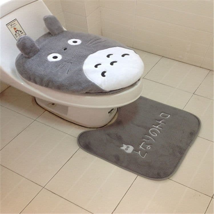 image-Wholesale cartoon seat cushion My Neighbor Totoro plush toilet seat three-piece toilet seat special offer toilet seat