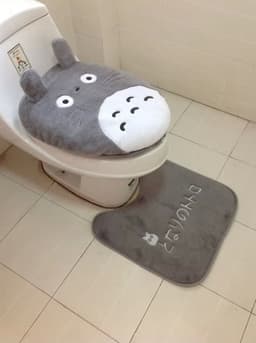 image-Wholesale cartoon seat cushion My Neighbor Totoro plush toilet seat three-piece toilet seat special offer toilet seat