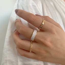 image-Korean version of three sets of combination drip ring female ins European and American high sense of luxury light luxury temperament golden open ring