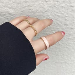image-Korean version of three sets of combination drip ring female ins European and American high sense of luxury light luxury temperament golden open ring