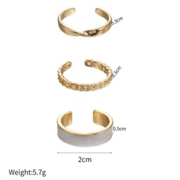 image-Korean version of three sets of combination drip ring female ins European and American high sense of luxury light luxury temperament golden open ring