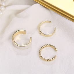 image-Korean version of three sets of combination drip ring female ins European and American high sense of luxury light luxury temperament golden open ring