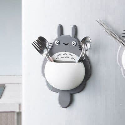 image-Cartoon cute My Neighbor Totoro Powerful Three Suction Cup Multifunctional Bathroom Toothpaste Toothbrush Facial Cleanser Storage Rack Factory Direct Sales