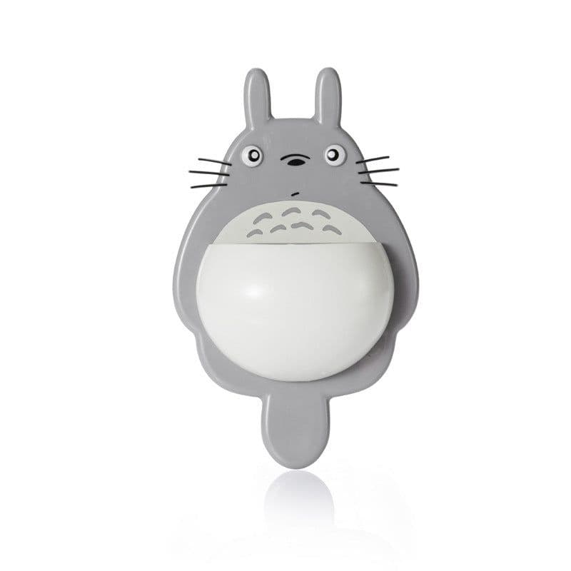image-Cartoon cute My Neighbor Totoro Powerful Three Suction Cup Multifunctional Bathroom Toothpaste Toothbrush Facial Cleanser Storage Rack Factory Direct Sales