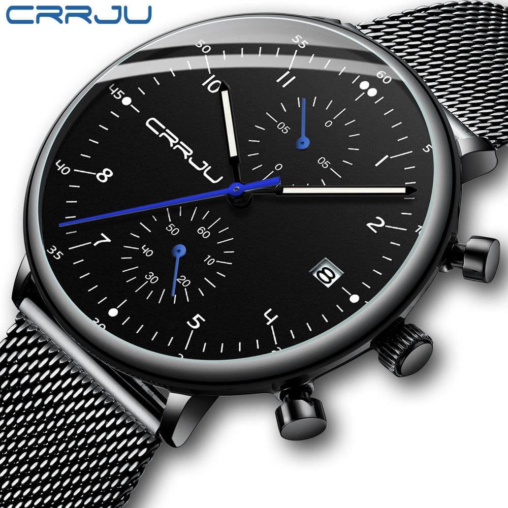 image-CRRJU/Kajun 2278 new men's sports watch fashion multifunctional six-pin mesh belt business watch
