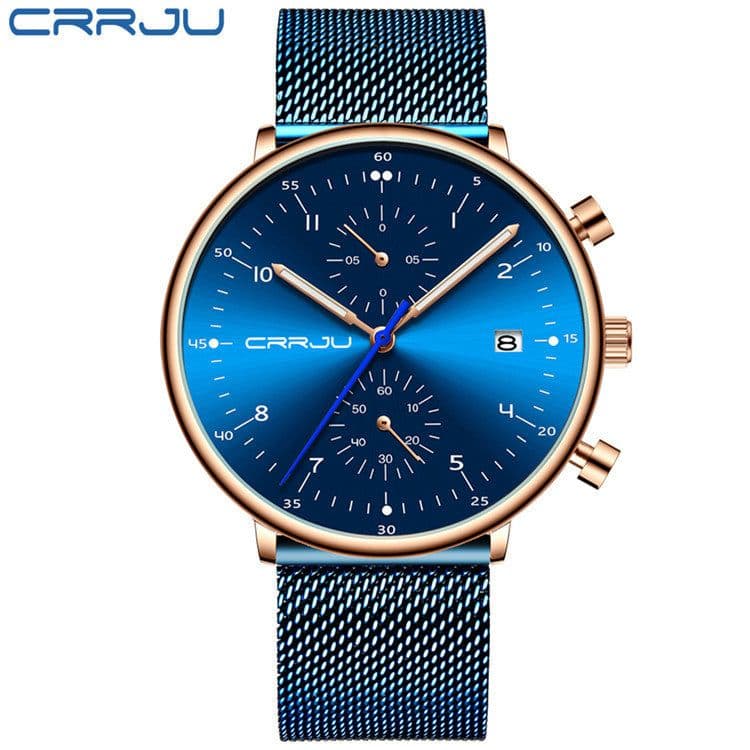 image-CRRJU/Kajun 2278 new men's sports watch fashion multifunctional six-pin mesh belt business watch