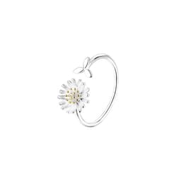 image-s925 sterling silver daisy ring female fresh forest flower ring cute leaf index finger ring jewelry birthday gift