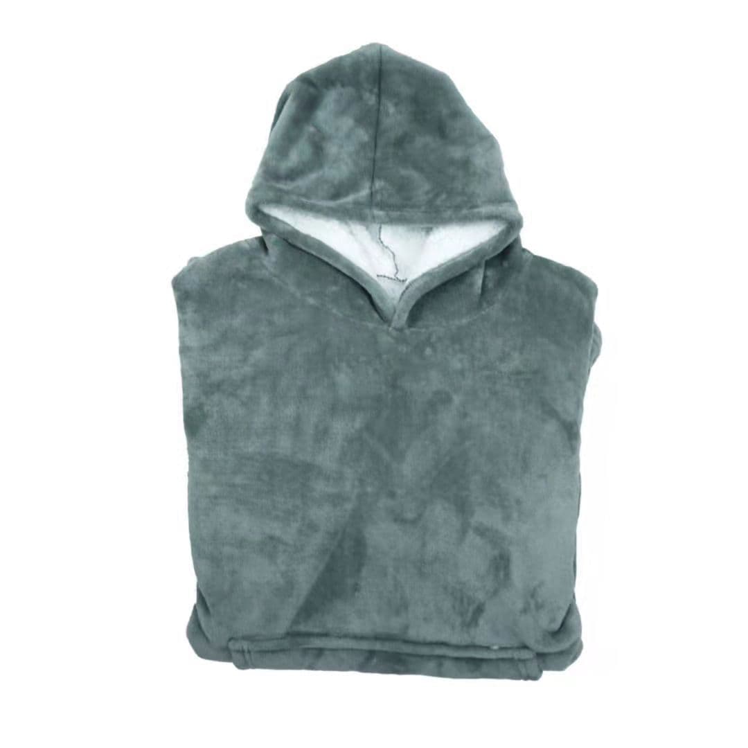 image-Cross-border winter thickened nightgown lazy wear hedging fleece hooded TV blanket cold-proof clothes couple lazy pajamas