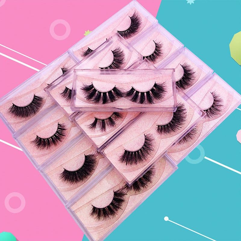 image-New product 5d mink hair fried false eyelashes natural thick style messy curled eyelashes K01-K12 pull-out box