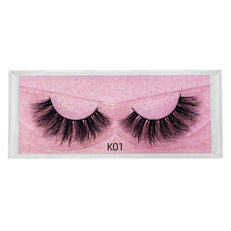 image-New product 5d mink hair fried false eyelashes natural thick style messy curled eyelashes K01-K12 pull-out box