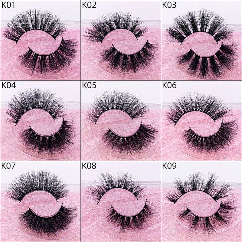 image-New product 5d mink hair fried false eyelashes natural thick style messy curled eyelashes K01-K12 pull-out box