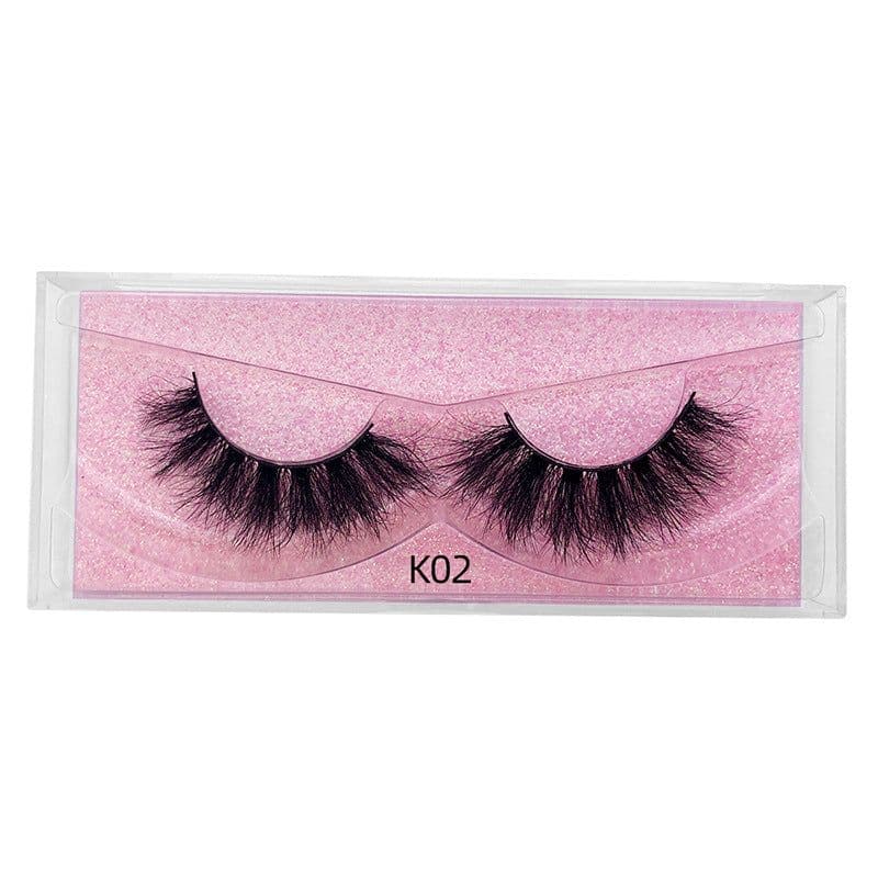 image-New product 5d mink hair fried false eyelashes natural thick style messy curled eyelashes K01-K12 pull-out box