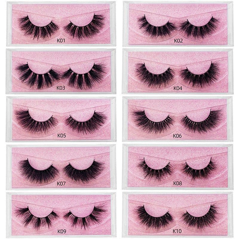 image-New product 5d mink hair fried false eyelashes natural thick style messy curled eyelashes K01-K12 pull-out box