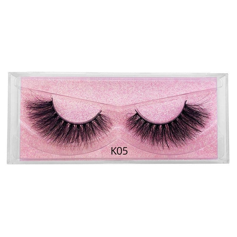 image-New product 5d mink hair fried false eyelashes natural thick style messy curled eyelashes K01-K12 pull-out box