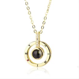 image-Net Red Necklace in 100 Languages I Love You Memory Projection Pendant