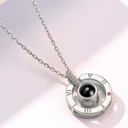 image-Net Red Necklace in 100 Languages I Love You Memory Projection Pendant