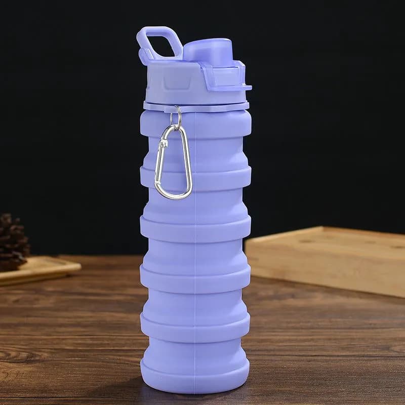image-Creative Silicone Folding Water Cup Outdoor Sports Portable Water Bottle Cycling Sports Large Capacity Portable Water Bottle Gift