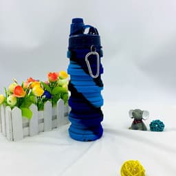 image-Creative Silicone Folding Water Cup Outdoor Sports Portable Water Bottle Cycling Sports Large Capacity Portable Water Bottle Gift
