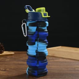 image-Creative Silicone Folding Water Cup Outdoor Sports Portable Water Bottle Cycling Sports Large Capacity Portable Water Bottle Gift