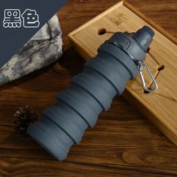 image-Creative Silicone Folding Water Cup Outdoor Sports Portable Water Bottle Cycling Sports Large Capacity Portable Water Bottle Gift
