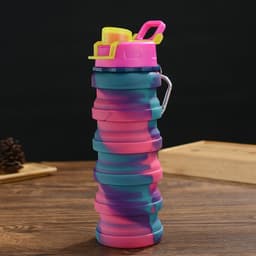 image-Creative Silicone Folding Water Cup Outdoor Sports Portable Water Bottle Cycling Sports Large Capacity Portable Water Bottle Gift