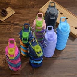 image-Creative Silicone Folding Water Cup Outdoor Sports Portable Water Bottle Cycling Sports Large Capacity Portable Water Bottle Gift