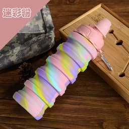 image-Creative Silicone Folding Water Cup Outdoor Sports Portable Water Bottle Cycling Sports Large Capacity Portable Water Bottle Gift