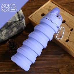 image-Creative Silicone Folding Water Cup Outdoor Sports Portable Water Bottle Cycling Sports Large Capacity Portable Water Bottle Gift