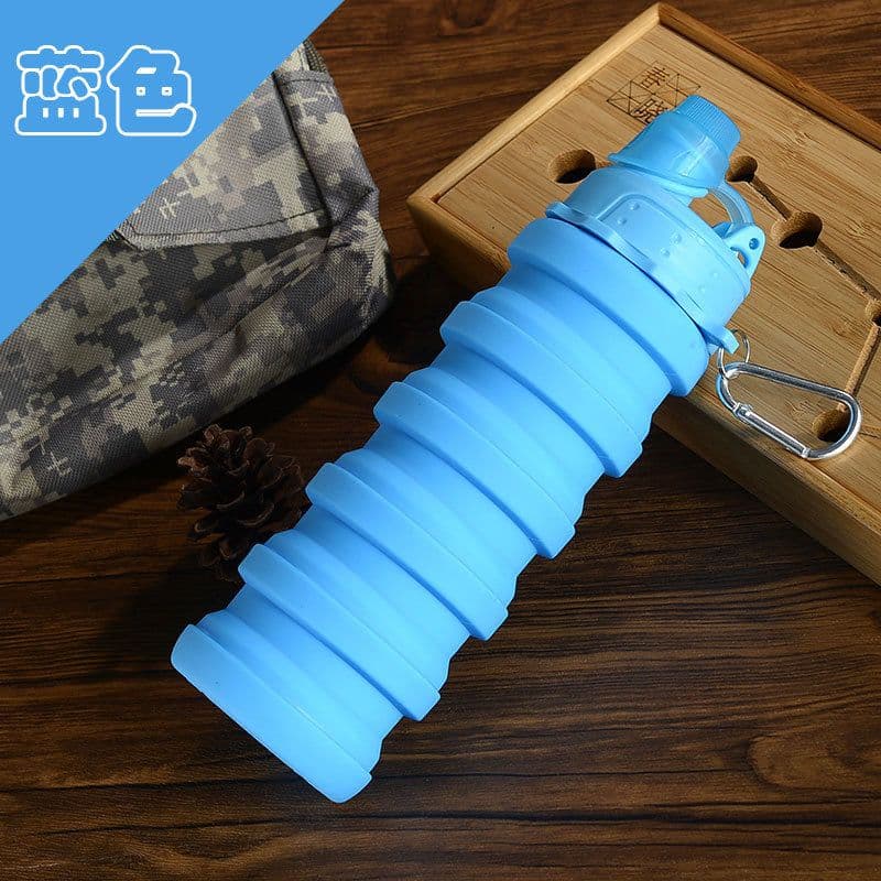 image-Creative Silicone Folding Water Cup Outdoor Sports Portable Water Bottle Cycling Sports Large Capacity Portable Water Bottle Gift