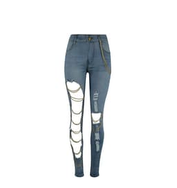 image-Manufacturers supply AliExpress ebay Amazon Europe and the United States exaggerated big hole jeans women's pants stretch