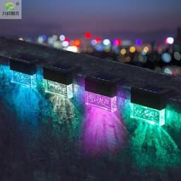 image-New solar light outdoor courtyard home outdoor garden decoration colorful landscape step fence fence wall lamp