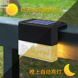 image-New solar light outdoor courtyard home outdoor garden decoration colorful landscape step fence fence wall lamp