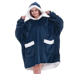 image-2021 blanket hoodie wearable blanket soft Sherpa plush adult comfortable warm hooded sweater