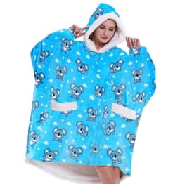 image-2021 blanket hoodie wearable blanket soft Sherpa plush adult comfortable warm hooded sweater