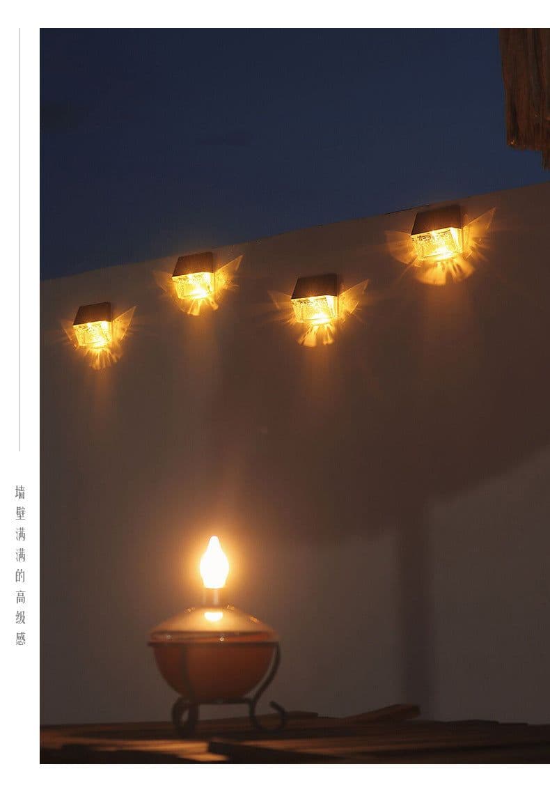 image-New solar wall lamp outdoor courtyard LED warm light/ colorful butterfly light and shadow garden villa wall fence lamp