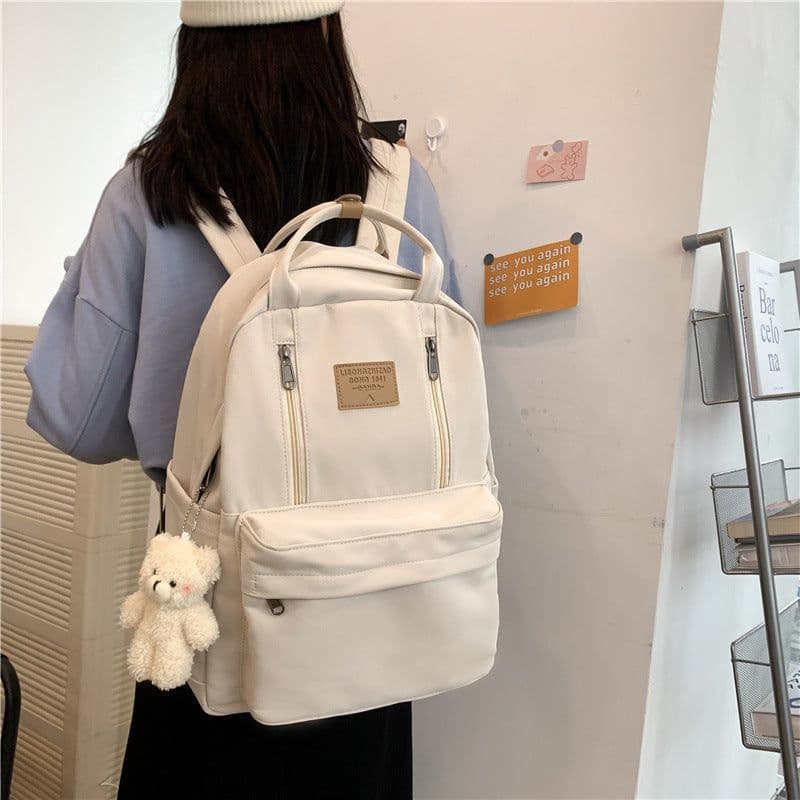 image-Schoolbag female junior high school students middle school students large-capacity backpack travel college students simple ins wild boy backpack