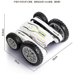 image-Cross-border hot sale stunt remote control car 2.4G toy 360 revolving blossoming cool light rolling double-sided butterfly car