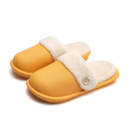image-Waterproof cotton slippers women's autumn and winter home detachable cotton support shoes men's warm non-slip couple wool slippers wholesale