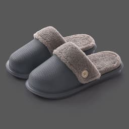 image-Waterproof cotton slippers women's autumn and winter home detachable cotton support shoes men's warm non-slip couple wool slippers wholesale