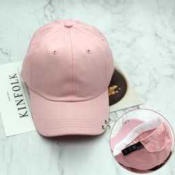 image-AliExpress hot style hat Korean personality solid color BTS hoop ring baseball cap men and women sunshade cap tide